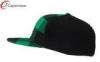Black Green Plaid Flex Fitted Baseball Caps with Cotton and Acrylic