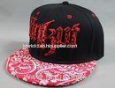 Red Amoeba Printing Hip Hop Baseball Caps 3D Flat Embroidery For Adult