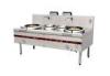 Double Burner Commercial Gas Cooking Range / Gas Cooking Stoves With 2 Sinks