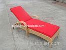 Resin Wicker Chaise Lounge , Foldable Cane Beach Lounge Chair