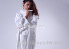 Fashion Personalized White Combed Cotton Luxury Hotel Bathrobes , Ladies Hotel Collection Bathrobe