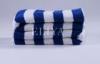 Yarn-dyed Weave Hotel Beach Towels Sets Bule And White Comfortable For Sports