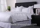 White Luxury Hotel Bed Linens Cotton Sateen Dobby Stripe Sheet Set 200TC - 1000TC