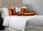Customized Luxury Hotel Bed Linens with White Cotton Sateen Fabric , Hotel Bedding Sets