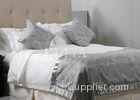 Beautiful White Queen Size Luxury Hotel Bedding Sets with Cotton Embroidery Fabric