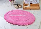 Cute pink round novelty microfiber anti slip floor mat for household dinning room