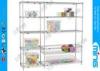 Chrome Wire Shelves Customized Silver Mobile Wire Shelving for Cosmetic Store