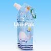 Custom made Colourful Printing Stand Up Portable Plastic Water Bag With Spout For liquid