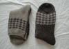 Grey Woven Jacquard Mens Wool Socks , Breathable Mens Dress Socks For Autumn