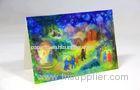 Folded Fancy Color Paper Christmas Card Printing Service , 3D Christmas Card