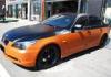 Environmentally Chrome Orange / white Car Wrap Vinyl Film Air Bubble Free