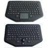 Stand alone industrial illuminated keyboard with trackball black color