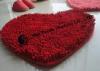 Comfortable Heart-shaped Microfiber Household Carpets , Red Colorful Area Rugs