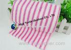 Green Red Striped Microfiber Cleaning Cloth , Glass Cleaning Microfiber Cloths