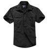 Military Short Mens Cargo Shirt , Olive Green Casual Outdoor Shirt