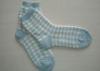 White + Grey Sporty Terry-loop Socks With Argyle Logos For Ladies / Girls