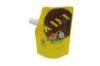 Custom Yellow Liquid Spout Bags With Low Smell PET , NY , PE Layer