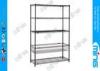 Black Chrome Mobile Wire Shelving Display Stand for Bulk Storage