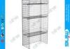 Red Steel Wire Display Stands Gridwall Floor Display Shelves , 2 Shelf