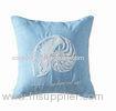 Blue 18 inch Embroidery Animal Throw Pillows for Bedding , oversized