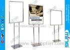Chrome Plated Metal Sign Holder / Double Sided Floor Standing Style