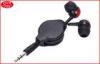 Durable 0.8M ABS Retractable Cable Earphone FOR Mobile phone , Tablet