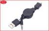 High speed Micro USB to 3.5mm plug Two Way Retractable Cable 80cm