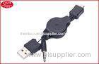 High speed Micro USB to 3.5mm plug Two Way Retractable Cable 80cm