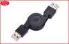S type body double ways retractable USB A male to female cable for charging sync data transmission