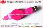 USB Colorful Retractable Micro Battery Charger Data Cable For Android Cell Phone