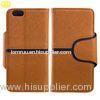 Brown Boss Mobile Phone Protective Cases , Iphone 6 PU Leather Wallet Case