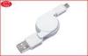 Two Way USB 2.0 Retractable Micro USB Cable 1.2*3.2 MM PVC Cable Reel