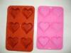 Eco-friendly Silicone Heart Ice Cube Trays / Novelty Food Mold