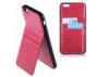 Red Card Holder iPhone 6 Plus Back Cases , PU Leather Stand Pouch for iPhone 6 5.5