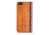 Walnut or Bamboo Wooden Cell Phone Case , Genuine Leather and Wood Folio Iphone5S Cases