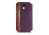 Natural Wood And Leather Samsung Galaxy S4 Folio Case , Personalized Cell Phone Cases