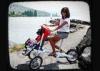 Eco-friendly Red Bicycle Baby Carriers , Stable Child Bike Trailer for Hiking