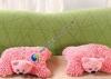 Cute Cartoon Chenille Microfiber Pillow , Red Pink Sofa Cushion for Rest