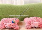 Cute Cartoon Chenille Microfiber Pillow , Red Pink Sofa Cushion for Rest