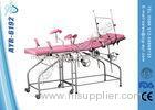 Two Sections Simple Manual Obstetric Delivery Bed Gynecology Chair Pink