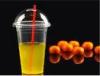 Tall Plastic PET Disposable Juice Cups For Beverage 20oz 9.8x14cm