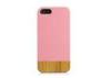 Pink Leather iPhone 5 Wooden Back Case / protective phone cases for iphone