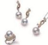 Female 925 Sterling Silver Fashion Gold Plated / Pearl Stud Earrings / Necklace