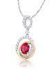 Two-tone Plated Fashion Jewelry Necklaces Lady Red Crystal With Zircon