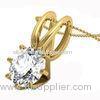 Prone Setting Fashionable Necklaces Gold Plated Charm Neckalces