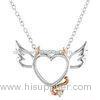 Heart Silver Fashion Jewelry Pendants Angel Wing Two-tone Pendant