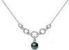 Custom Silver Fashion Jewelry One Round Black Pearl Pendant Necklace for Female