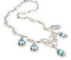 Light Blue Silver Fashion Jewelry Crystal Fashion Statement Collar Necklace