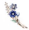 Beautiful Girl Design Silver Fashion Jewelry Blue Flower Crystal Brooch