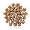 Fashionable Sterling Silver Crystal And Imitation Pearl Gold Brooch for Ladies